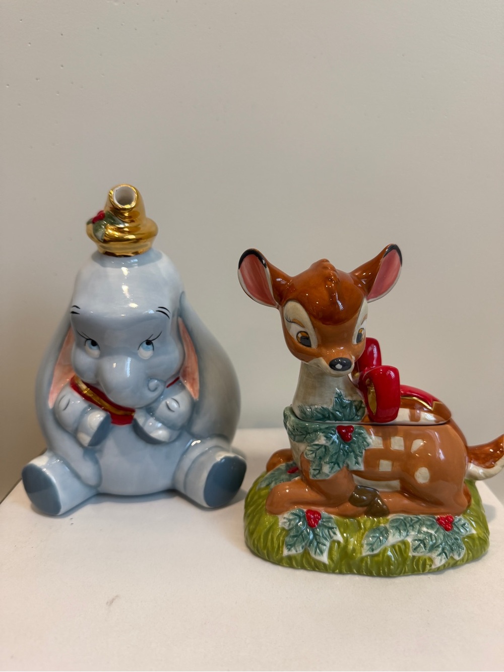Vintage Disney Dumbo and Bambi Creamer & Sugar Bowl Set
